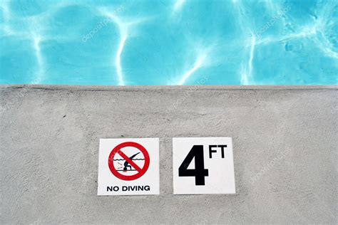 Swimming pool depth marker — Stock Photo © njnightsky #2119920