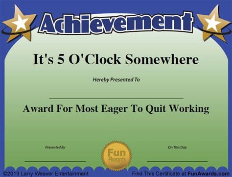 Funny Awards … | Funny Awards, Funny Awards Certificates Within Free ...