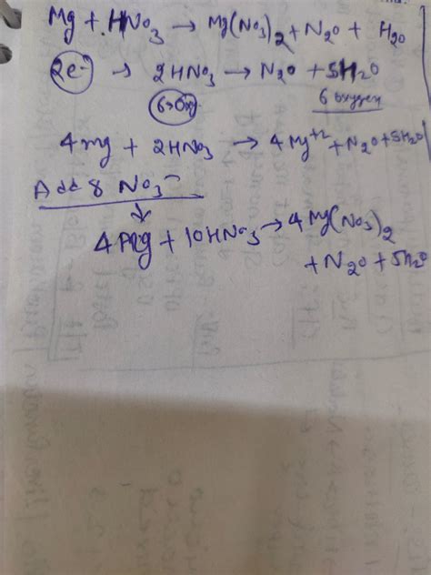 Example 6: Balance the equation Mg + HNO, Mg(NO3), + N2O + H20