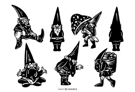 Gnome Silhouette Collection Vector Download