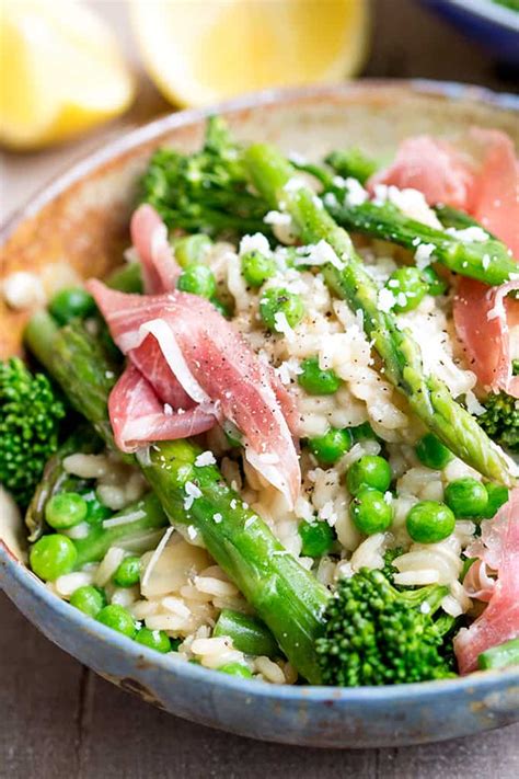 Spring Vegetable Risotto with Proscuitto - Nicky's Kitchen Sanctuary