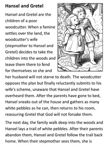 Hansel And Gretel Short Story With Pictures Pdf - Story Guest