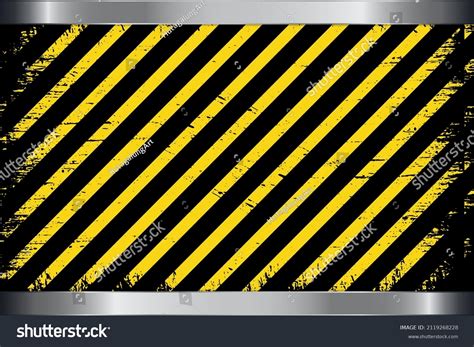 Yellow Caution Stripe Background Metal Steel Stock Vector (Royalty Free) 2119268228