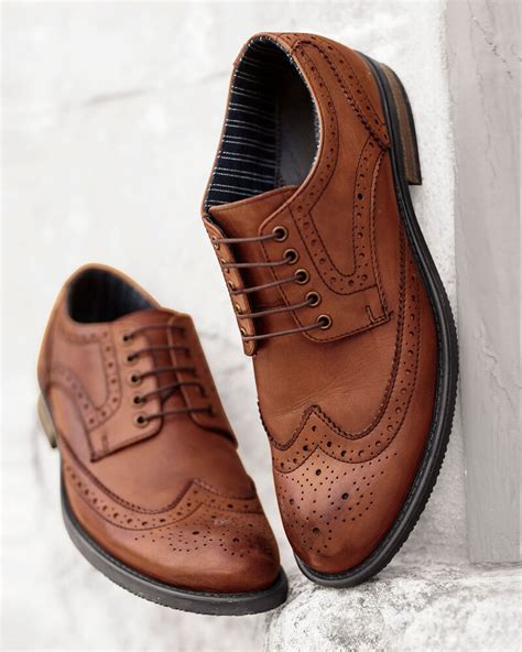 Leather Lace-up Brogue Shoes at Cotton Traders