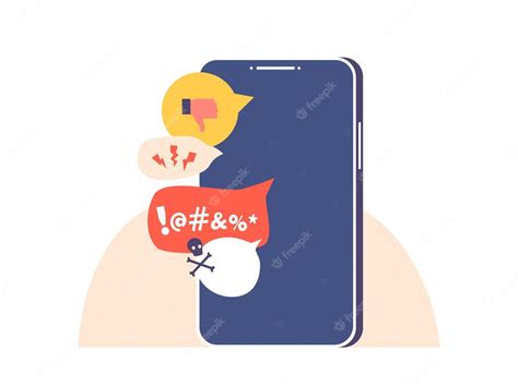 Premium Vector | Smartphone with Bully Messages on Screen Mockery Cyber ...