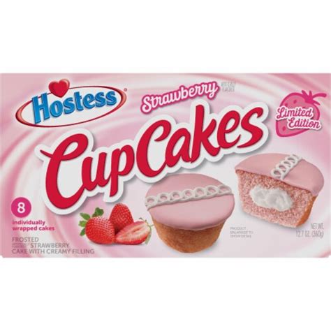 HOSTESS Strawberry Flavored CupCakes, 8 Count, 12.7 oz, 8 count / 12.7 ...