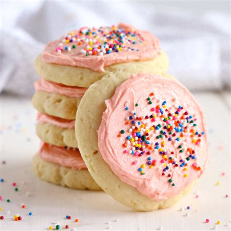 Soft and Chewy Frosted Sugar Cookies - The Busy Baker