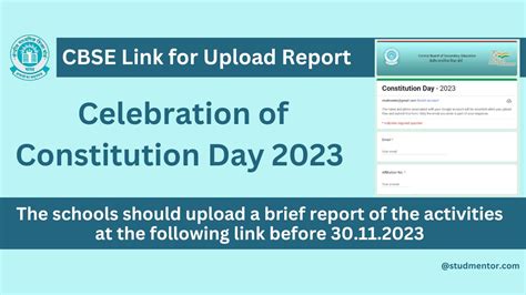 CBSE Link for Upload Report - Celebration of Constitution Day 2023