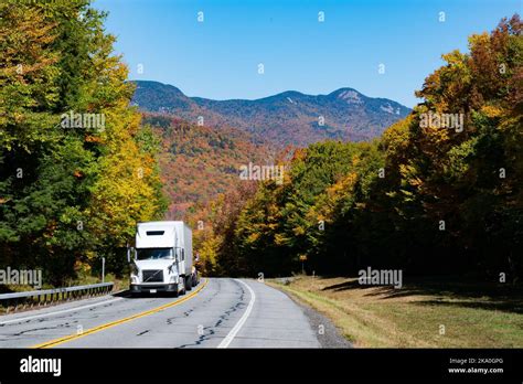 A view of Snowy Mountain in the Adirondacks in autumn from NYS Route 30 ...