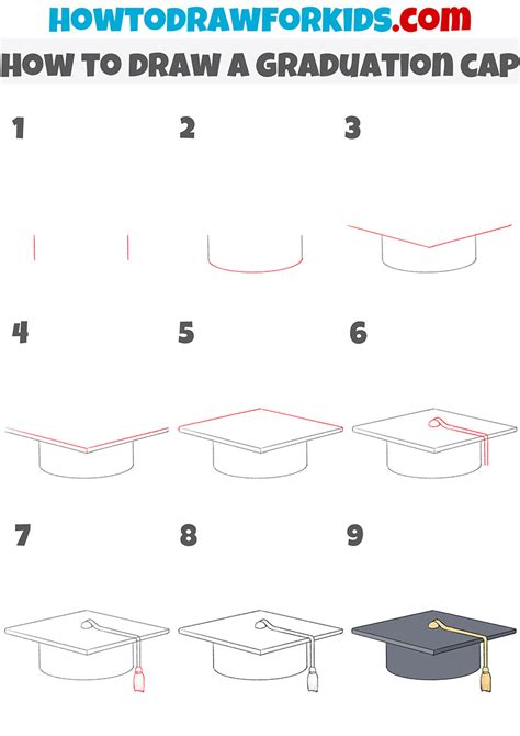 How to Draw a Graduation Cap - Easy Drawing Tutorial For Kids