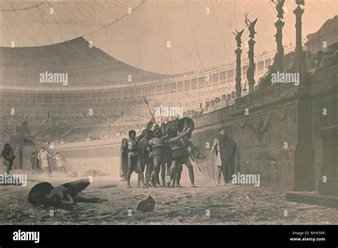 English: Photograph of Gerome's 'Ave Caesar morituri te salutant' (1859) published in the same ...