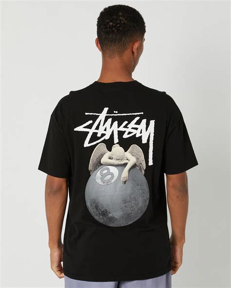 Stussy Angel 50-50 Ss Tee - Pigment Black | SurfStitch