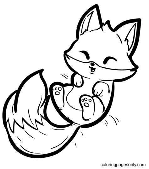 Baby Realistic Fox Coloring Pages