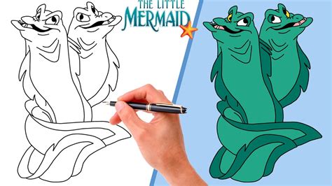 How To Draw FLOTSAM AND JETSAM FROM THE LITTLE MERMAID