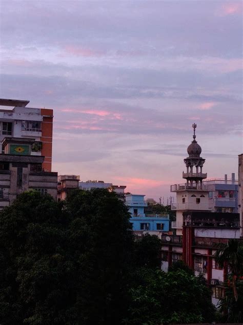 Mosque, sunset in Dhaka, Bangladesh