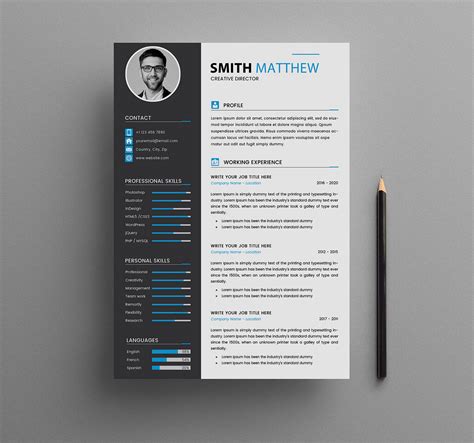 Free Creative Director Resume PSD Template - Indiater