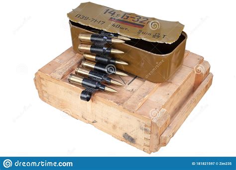 Ammo Box with Ammunition Belt and 14.5Ã—114mm Cartridges for a 14.5 Mm KPV Heavy Machine Gun ...