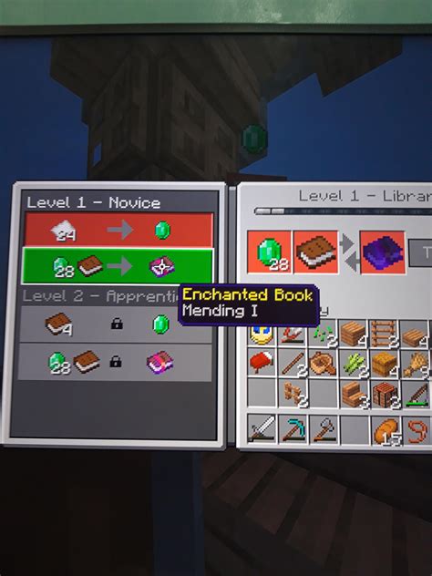 Just got my first mending villager : r/Minecraft