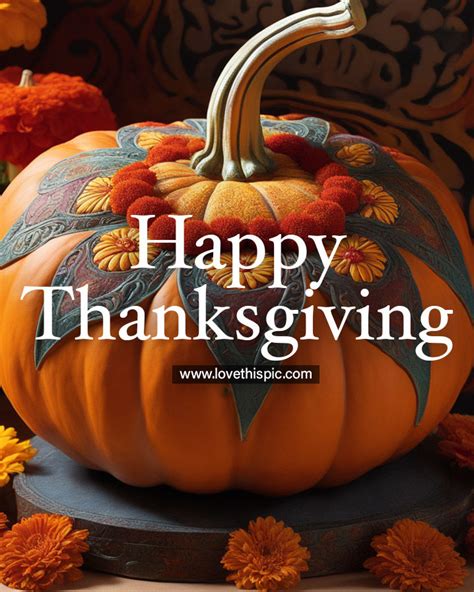 Decorated Pumpkin - Happy Thanksgiving Greeting Pictures, Photos, and ...