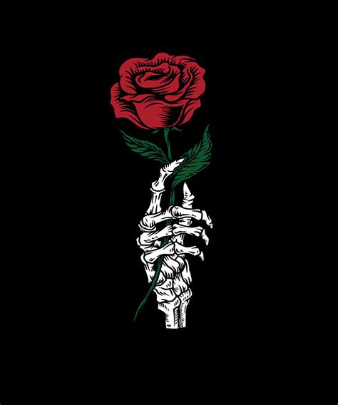 skeleton arm & hand holding red rose - munimoro.gob.pe