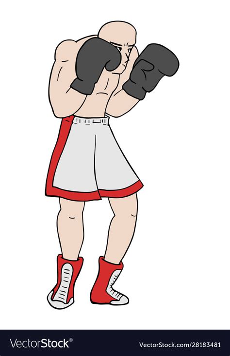 Boxing man draw Royalty Free Vector Image - VectorStock