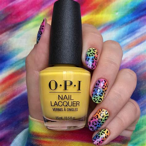 POW!💥Rainbow and leopard all in one😎 my gosh colorful manis get me so excited!💅🏻 (Inspiratio ...