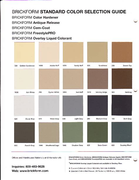 Sandstone Color Chart