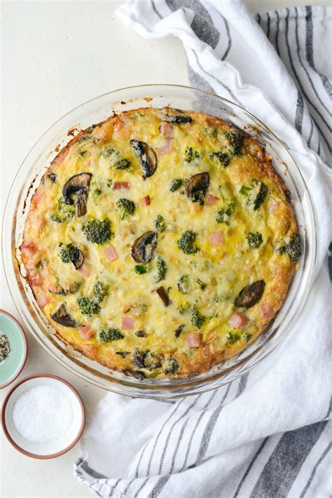 Simply Scratch Broccoli Ham and Swiss Crustless Quiche - Simply Scratch