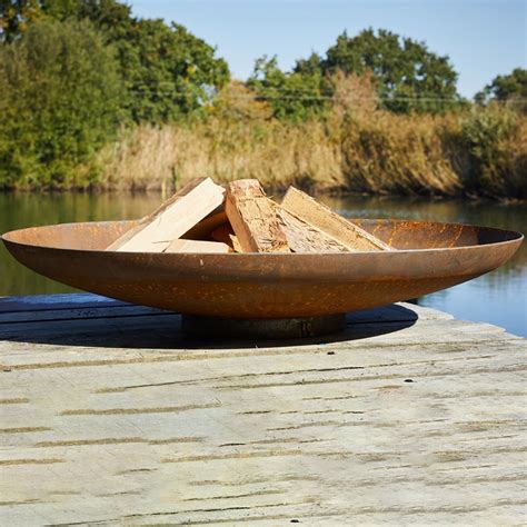 Large Curved Fire Bowls - Corten Steel - Harrod Horticultural