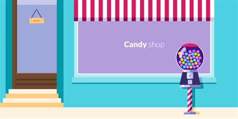 Striking Candy Eps Vector: Candy Shop Eps Vector Illustration - Designious