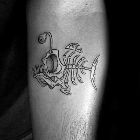 Awesome Fish Skeleton Inner Forearm Small Tattoo For Men | Skeleton ...