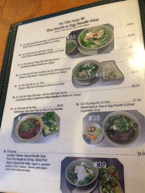 Menu at Ben Thanh Restaurant, Pinellas Park