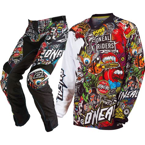 Oneal Mx NEW 2017 Mayhem Crank Dirt Bike Black Multi Adult Motocross Gear Set | eBay