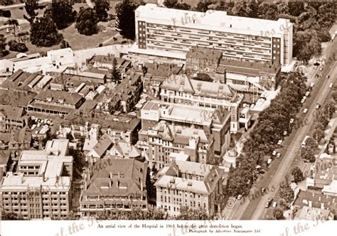 Aerial of Adelaide Hospital pre 1963 demolition. 1963. – Photos of the Past