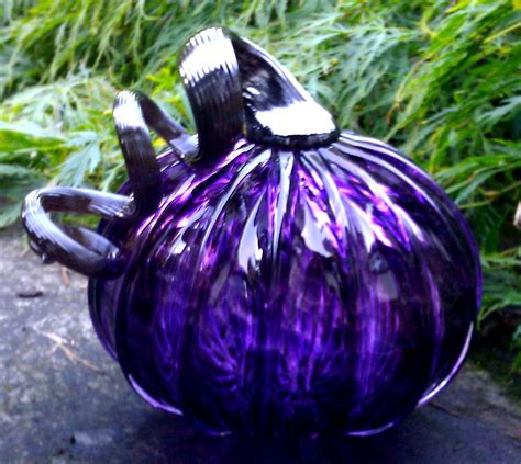 Amazingly Beautiful!! ~Halloween glass Pumpkin - Transparent Purple with Black stem. $44.95, via ...