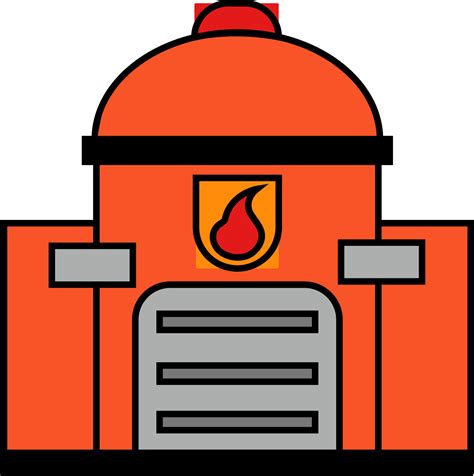 Colorful illustration of fire station in flat style. 24826994 Vector ...