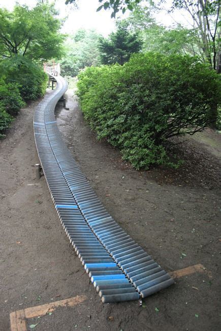 Slide made from rollers | Fixed Play, Tokyo, Showa Kinen Park | Dismal ...