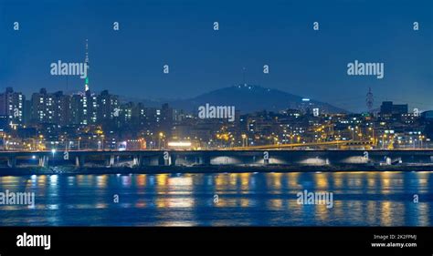 Seoul night view over Han River, South Korea Stock Photo - Alamy