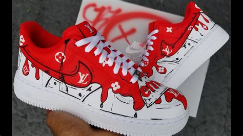 NIKE AF1 LOUIE CARTOON DRIP!!!! SICK CUSTOM SHOES - YouTube