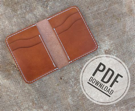 PDF leather wallet template pattern leather cardholder mini | Etsy