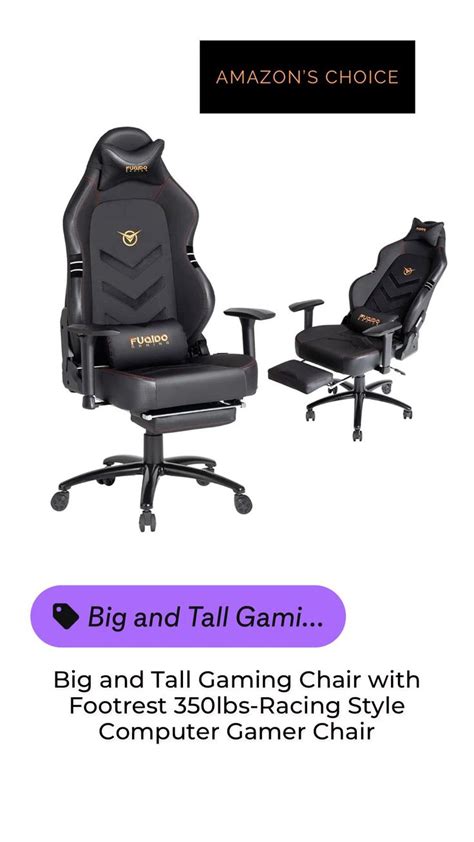 Big and Tall Gaming Chair with Footrest 350lbs-Racing Style Computer ...