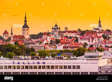 Tallinn, Estonia skyline from the port Stock Photo - Alamy