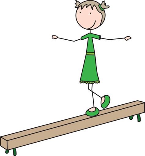 Cartoon Of The Girl Balance Beam Illustrations, Royalty-Free Vector ...