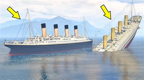 Britannic Crashes Into Titanic And Both Ships Sinking In GTA 5 (Titanic And Britannic Underwater ...