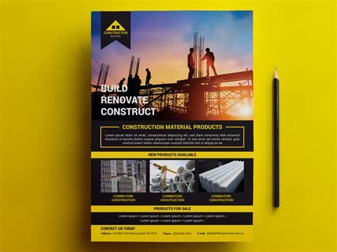 Construction Flyer by GraphPaper on Dribbble