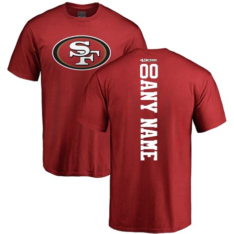 NFL Pro Line San Francisco 49ers Red Personalized Backer T-Shirt