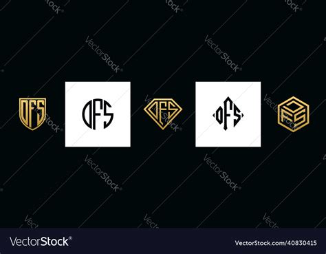 Initial letters dfs logo designs bundle Royalty Free Vector