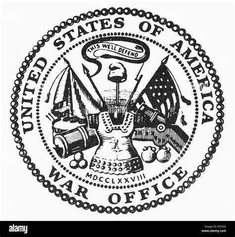 SEAL: WAR OFFICE. /nSeal of the U.S. War Office Stock Photo - Alamy