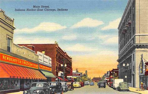 Main Street Woolworth Newberry Indiana Harbor East Chicago IN linen postcard | eBay