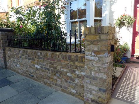 london front garden yellow stock brick wall with struck pointing balham clapham battersea ...